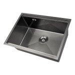 Czarny zlewozmywak kuchenny podwieszany plastry miodu Nett NBS-5742