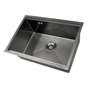 Czarny zlewozmywak kuchenny podwieszany plastry miodu Nett NBS-5742