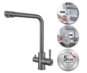 Grafitowa bateria kuchenna trójdrożna do filtra ze stali Nett FGr-33