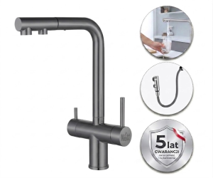 Grafitowa bateria kuchenna trójdrożna do filtra ze stali Nett FWGr-33